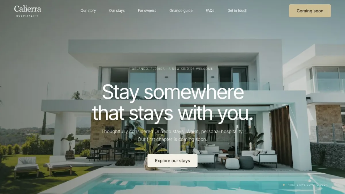 Calierra — Retreat website preview