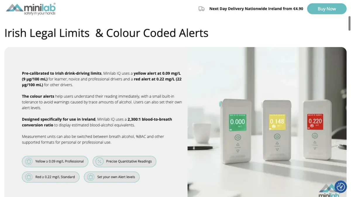 MiniLab: Feature section: a technical explanation paired with product imagery.